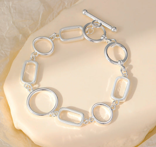 T-BAR SHAPES BRACELET- SILVER