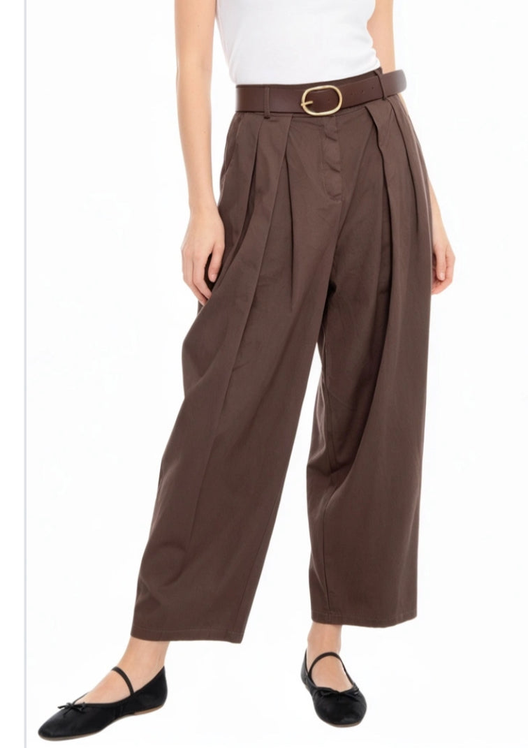 COTTON BALLOON PANTS - 10-16 - CHOCOLATE