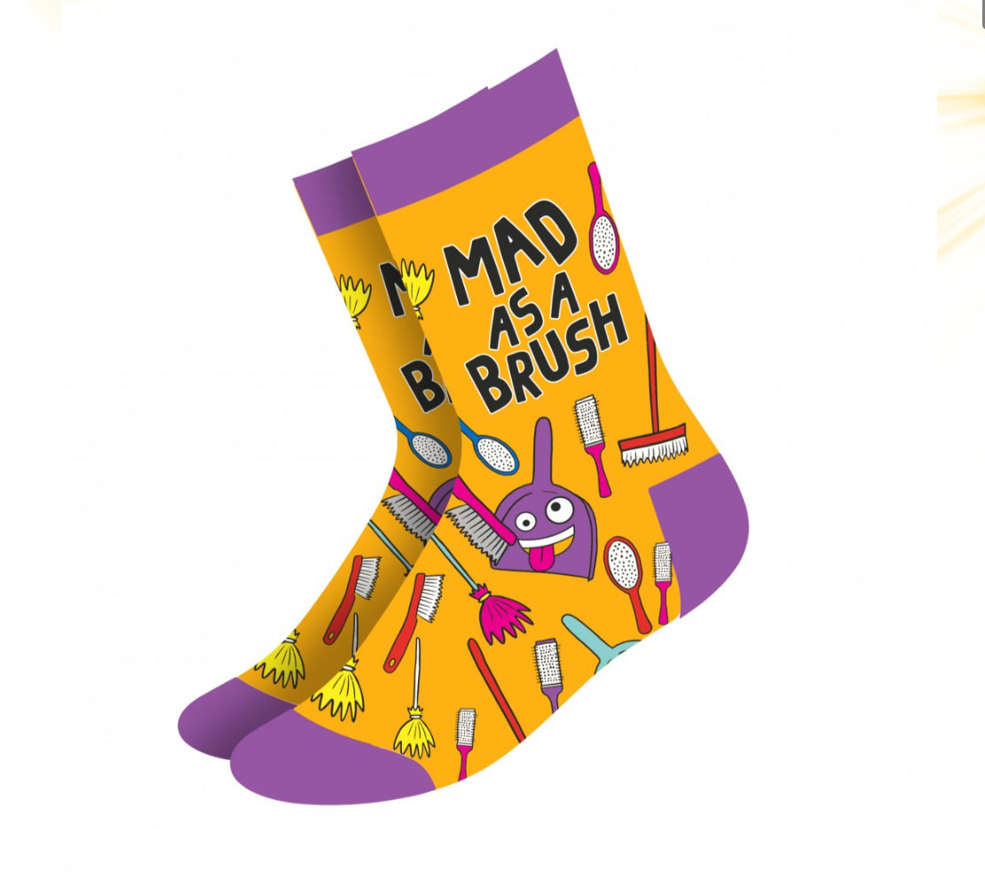 LADIES BAMBOO SOCKS- MAD AS A BRUSH