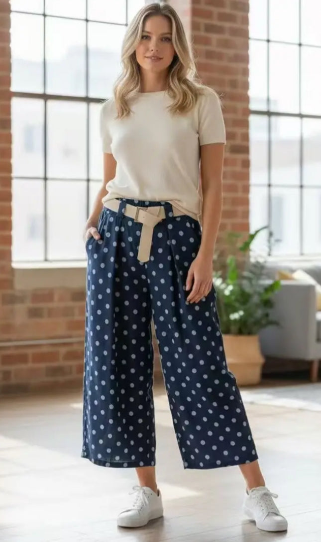 POLKA CROPPED DENIMS - 10-16