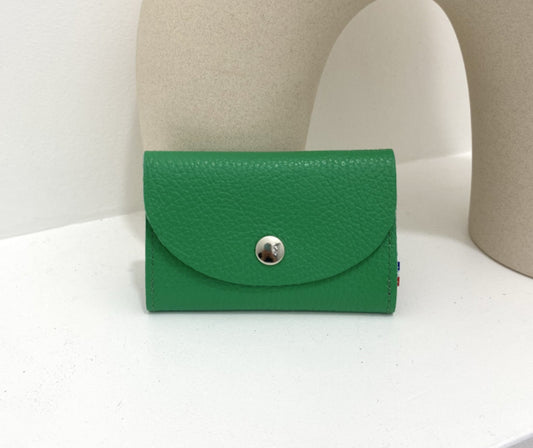 LEATHER CARD WALLET - GREEN