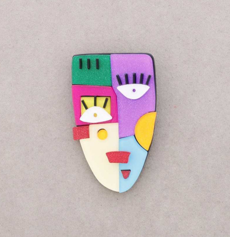 ABSTRACT RESIN BROOCH - MULTI