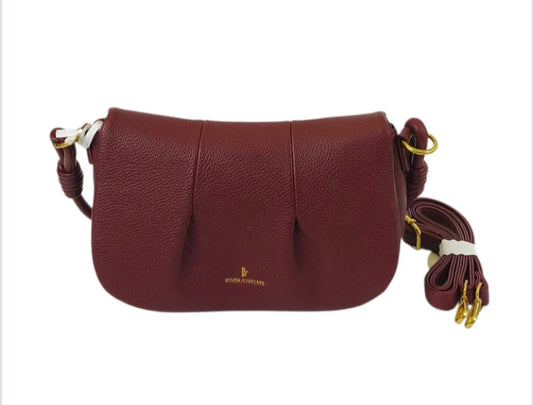 PUCKER DETAIL CROSSBODY- BURGUNDY