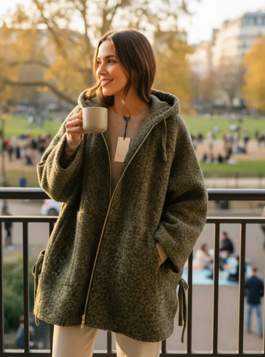 OVERSIZED HOOD COAT - 12-18 - KHAKI