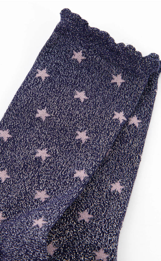 STAR BAMBOO SOCKS - NAVY/LILAC