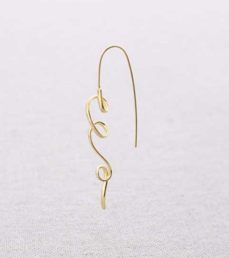 SPIRAL DROP EARRINGS- GOLD