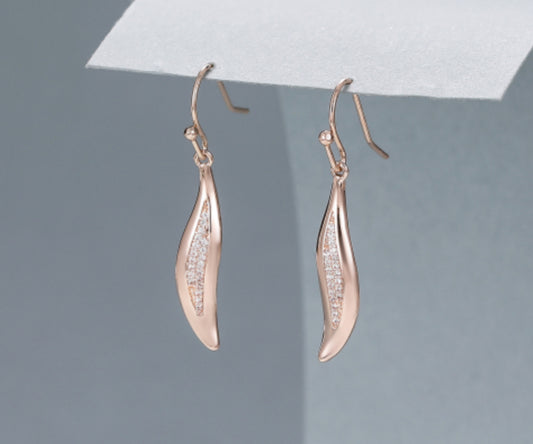 CRYSTAL DROP EARRINGS- ROSE GOLD