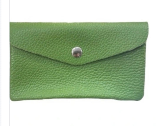 LARGE LEATHER WALLET- LIME