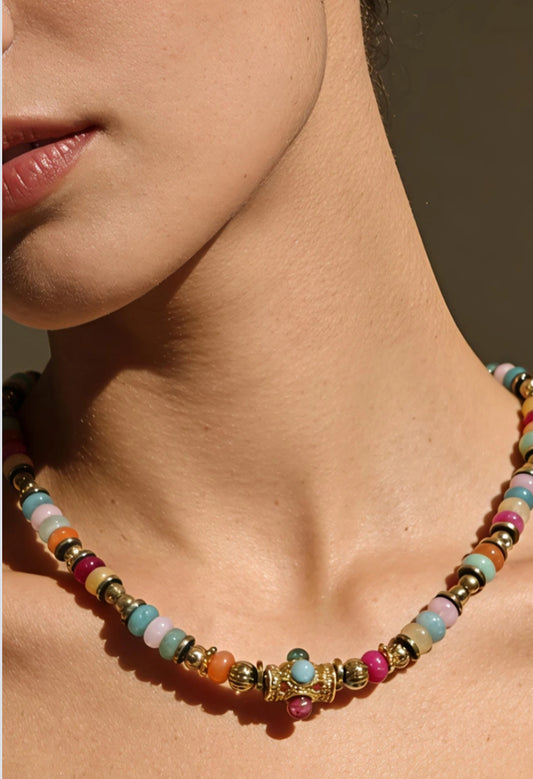 STONE STAINLESS STEEL NECKLACE