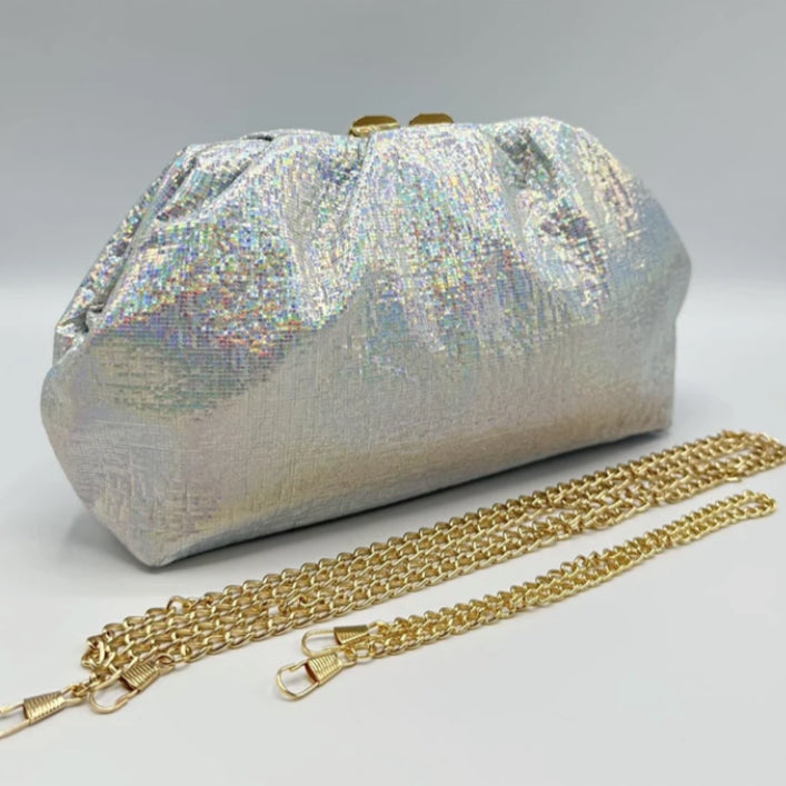 RUCHED OCCASION BAG - IRIDESCENT