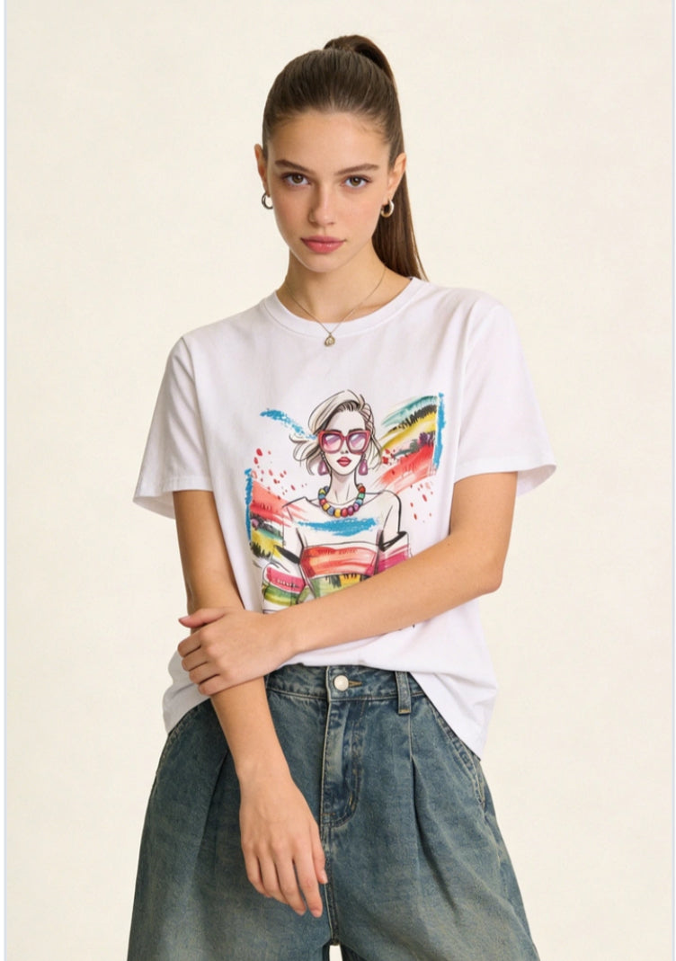 COTTON GRAPHIC TEE - 10-16