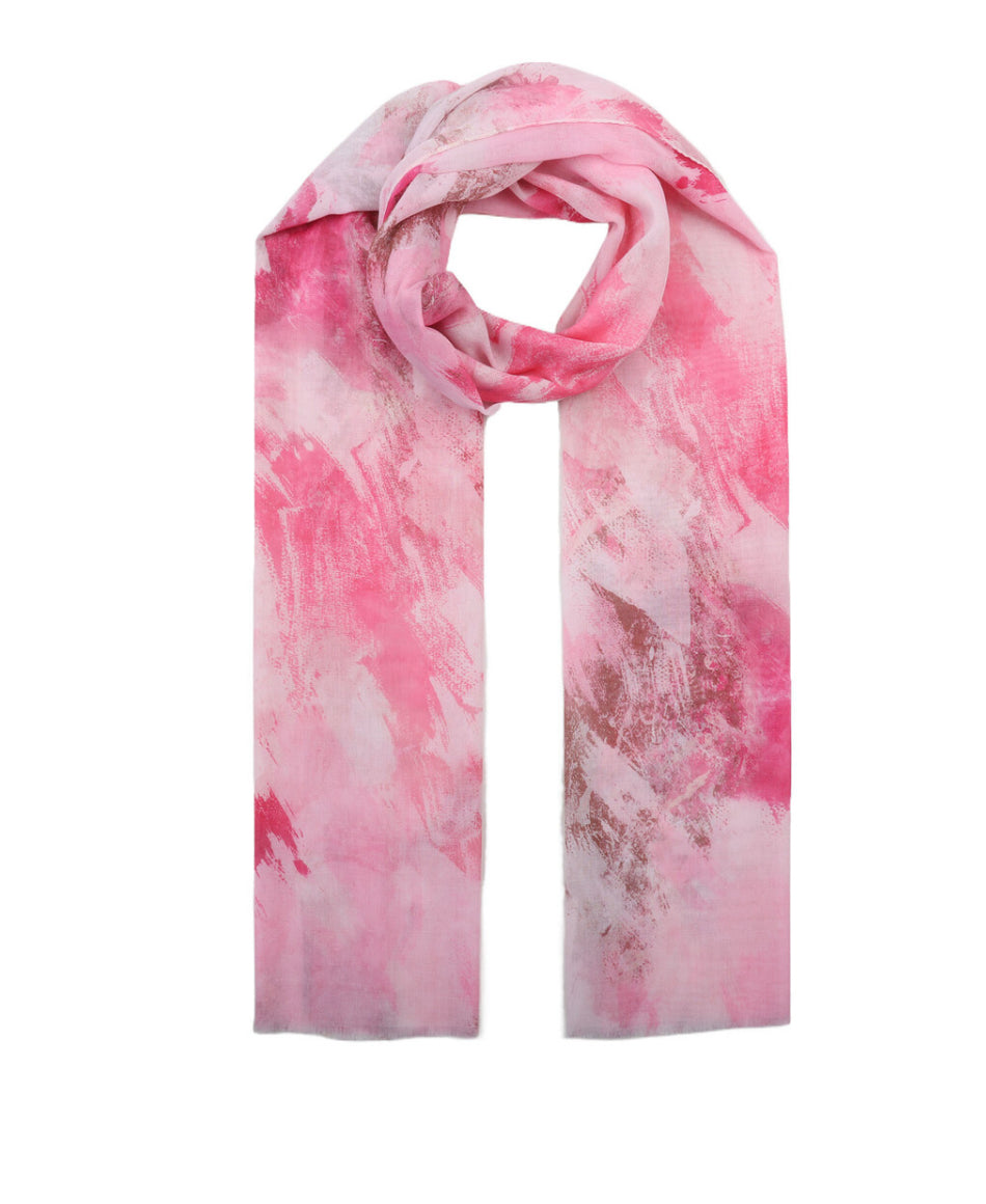 ABSTRACT PRINT SCARF - FUSCHIA