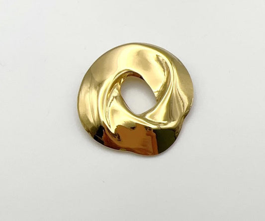 OPEN KNOT CIRCLE BROOCH - GOLD