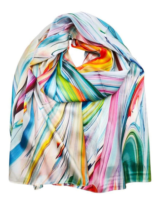SATIN SWIRL PRINT SCARF