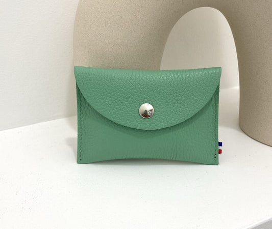 LEATHER CARD WALLET - GREEN