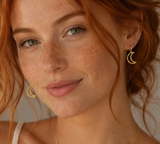 AURALINA BRASS CRESENT EARRINGS