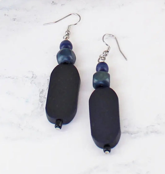 WOODEN BEAD EARRINGS