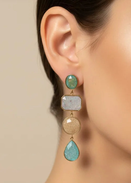 STONE DROP EARRINGS