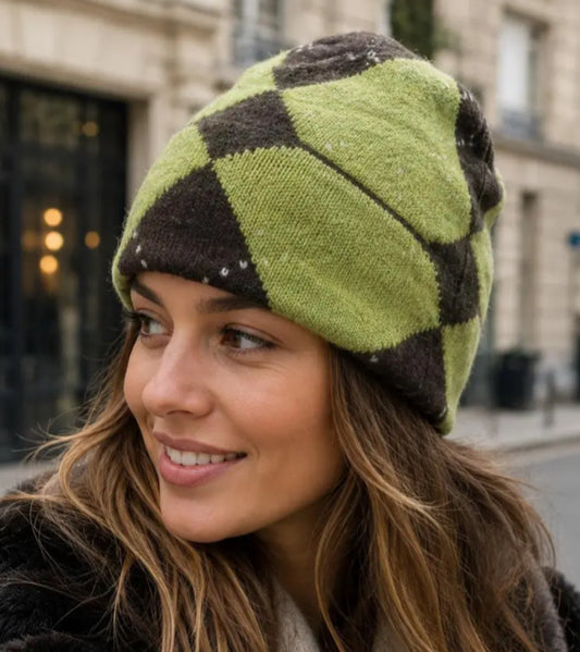 ARGYLE KNIT HAT