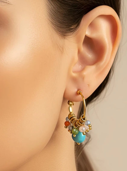 BEAD HOOP EARRINGS