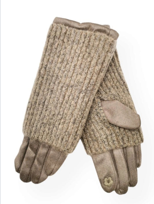 2 in 1 GLOVES & MITTS - TAUPE