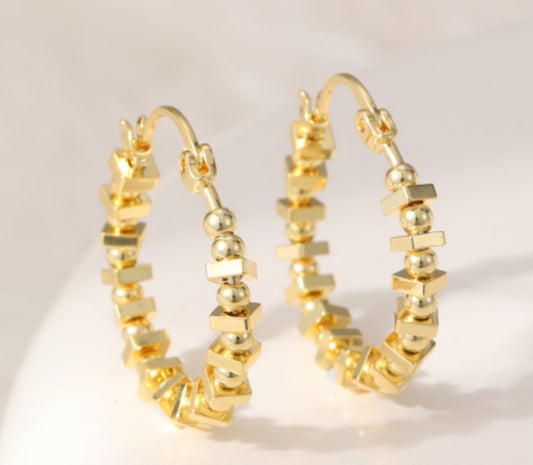BEAD HOOP EARRINGS