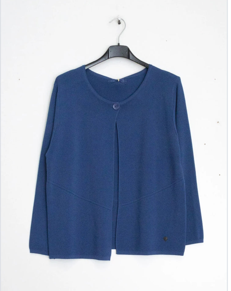 *SALE* ONE BUTTON CARDI - 8-14/16 - FRENCH NAVY