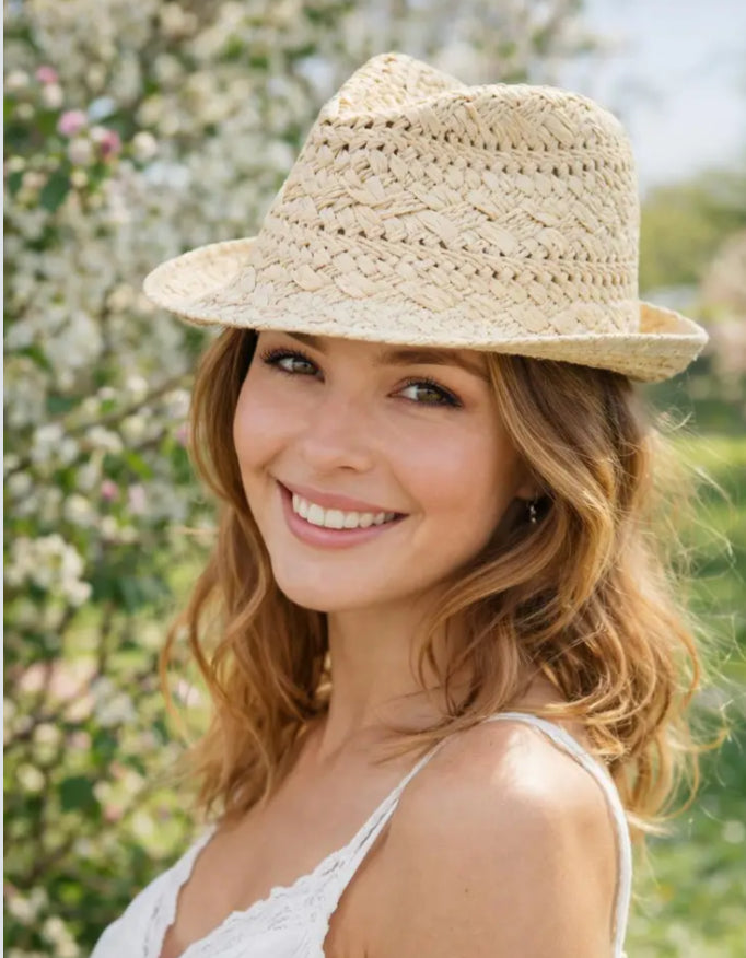 STRAW TRILBY - BEIGE