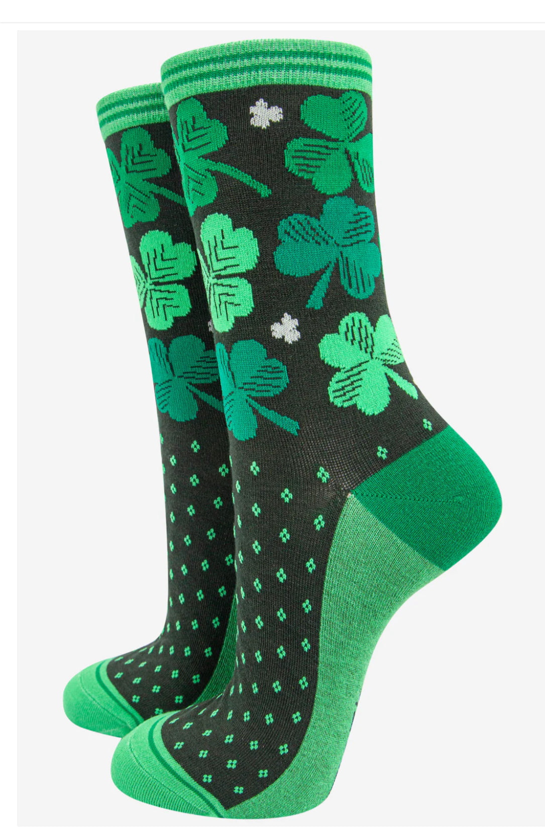 SHAMROCK BAMBOO SOCKS - GREEN/BLACK