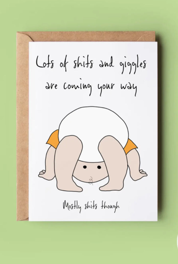 IRISH MADE & DESIGNED GREETING CARD - SHITS & GIGGLES