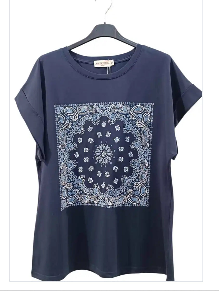 BANDANA PRINT TEE - 10-16