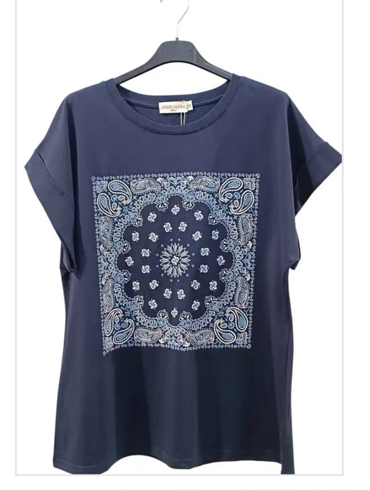 BANDANA PRINT TEE - 10-16