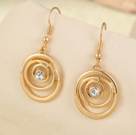 CRYSTAL CIRCLE DROP EARRINGS