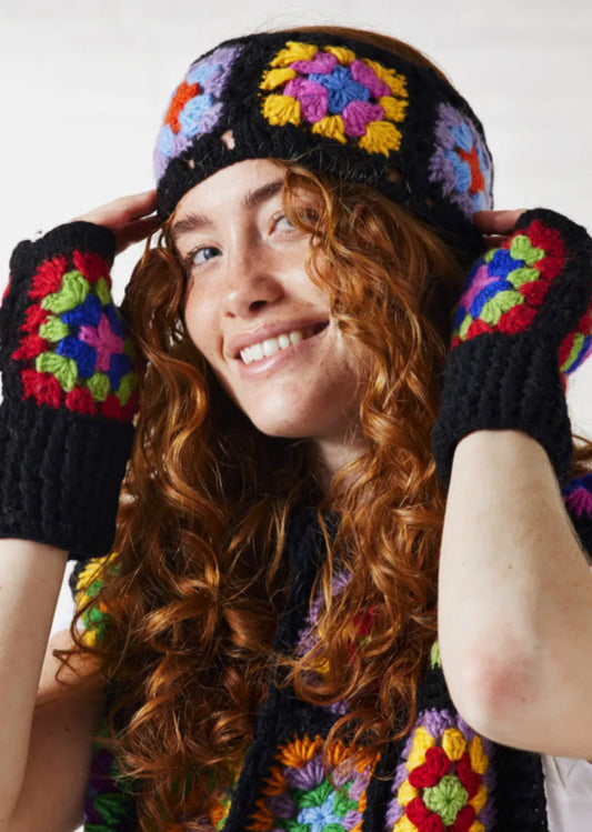 100% WOOL GRANNY SQUARE HEADBAND