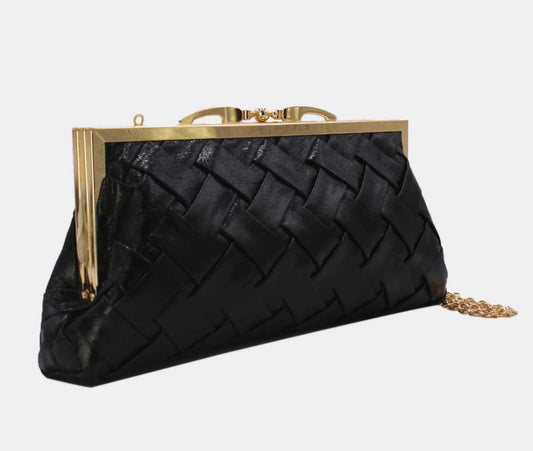 BRAIDED OCCASION BAG- BLACK