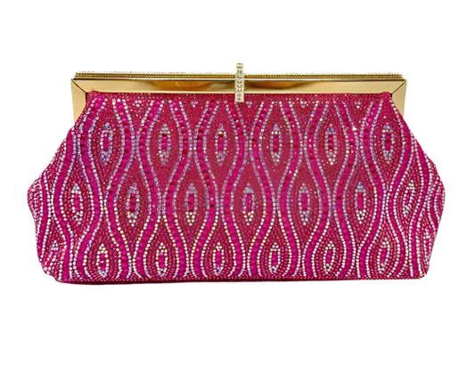 BEADED OCCASION BAG - FUSCHIA