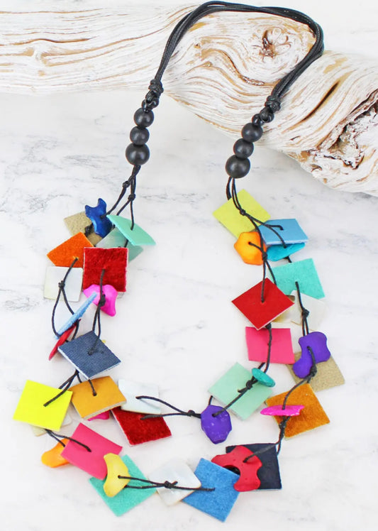 LAYERED LEATHER NECKLACE