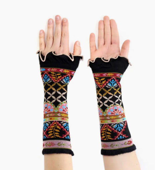 COTTON BLEND KNIT MITTENS - MADE IN ITALY