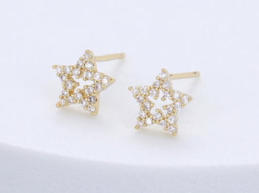 CRYSTAL STAR STUD EARRINGS
