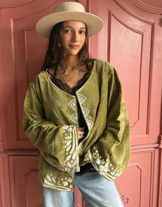 HANDMADE VELVET JACKET - 10-16