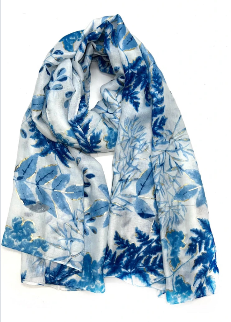 COTTON BLEND FOIL SCARF