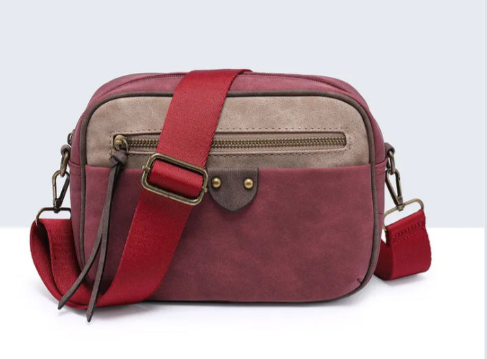 CROSSBODY CAMERA BAG - BURGUNDY