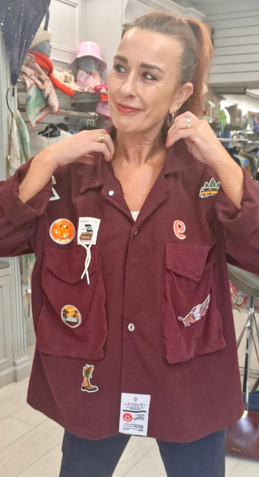 PATCH PARKA JACKET - 10-16 - BURGUNDY