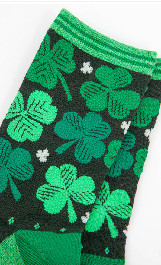 SHAMROCK BAMBOO SOCKS - GREEN/BLACK