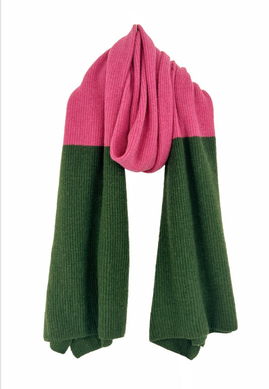 CASHMERE WOOL BLEND TWO TONE SCARF