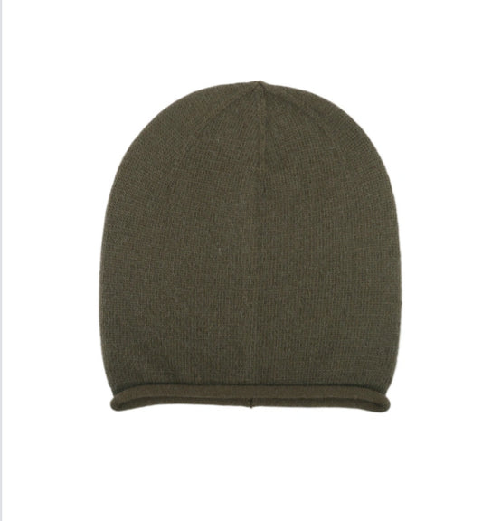 PLAIN KNIT BEANIE- KHAKI
