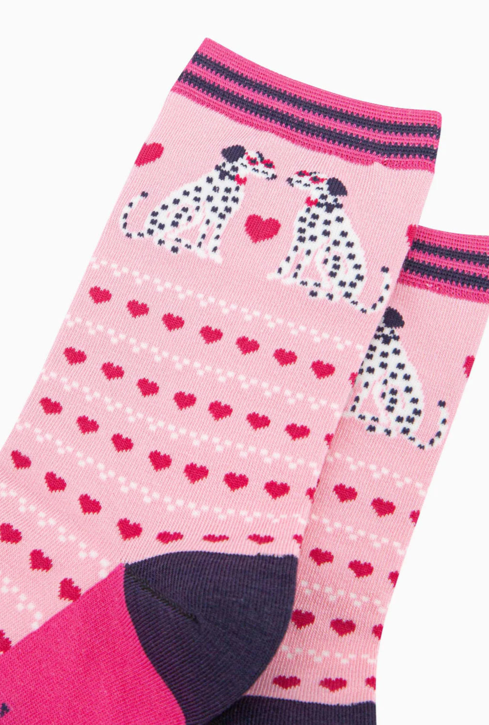 DALMATIAN HEART BAMBOO SOCKS - PINK