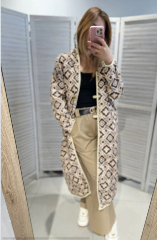 *SALE* LONG QUILTED JACKET - 8-neat 14 - BLACK