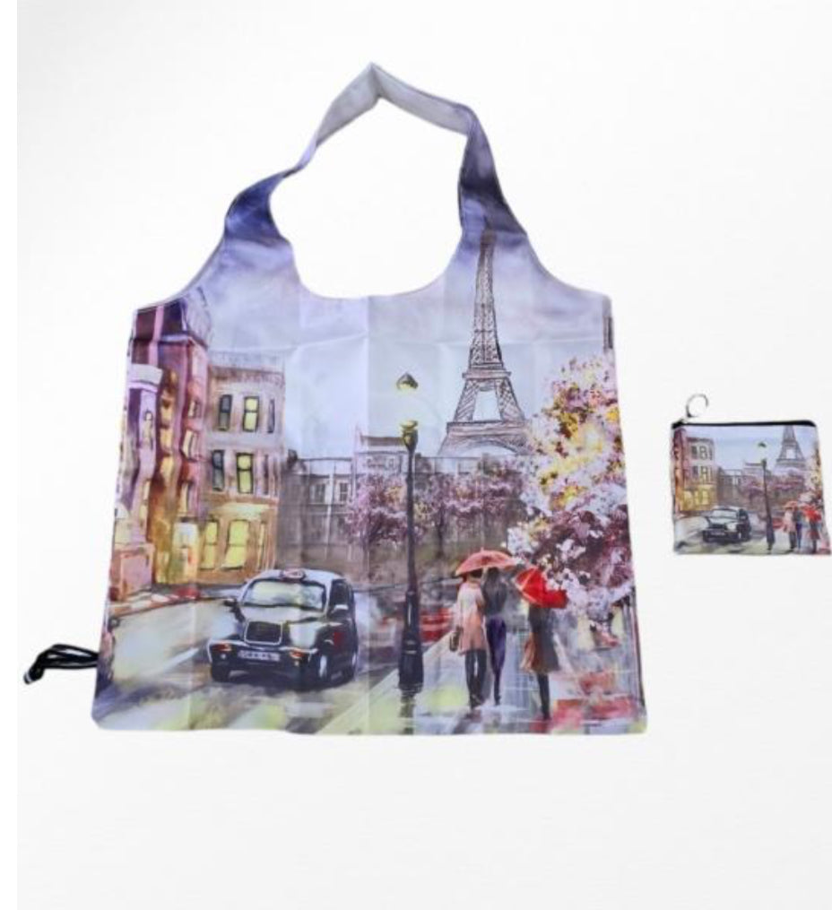 NYLON FOLDABLE SHOPPING BAG WITH POUCH
