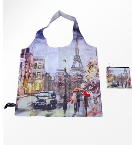 NYLON FOLDABLE SHOPPING BAG WITH POUCH